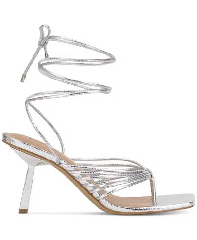 Inc International Concepts Women's Sahla Ankle-tie Sandals, Exclusively At Macy's In Silver