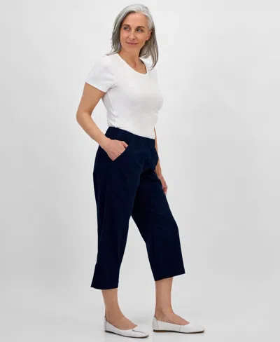 Style & Co Women's Mid-rise Pull-on Capri Pants, Regular & Petite, Exclusively At Macy's In Industrial Blue