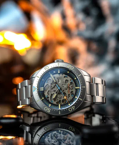 Spinnaker Men's Croft 42 Skeleton Automatic Sandblasted Solid Stainless Steel Bracelet Watch, 42mm In Metallic