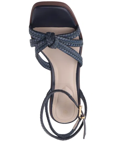 Giani Bernini Women's Renaee Block Heel Woven Strappy Dress Sandals, Created For Macy's In Royal Navy