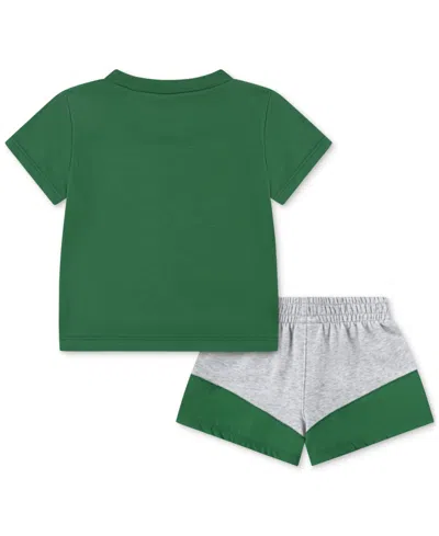 Jordan Baby Stacked Mixed T-shirt & Shorts, 2 Piece Set In Light Gray Heather