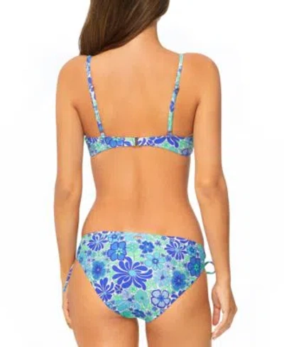 Raisins Juniors Twisty Bikini Top Sweet Side Tie Bottoms In Blue