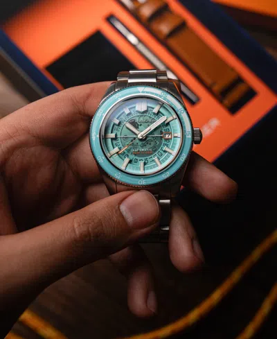 Spinnaker Men's Fleuss Automatic Severn Edition Solid Stainless Steel Bracelet Watch, 43mm In Turquoise