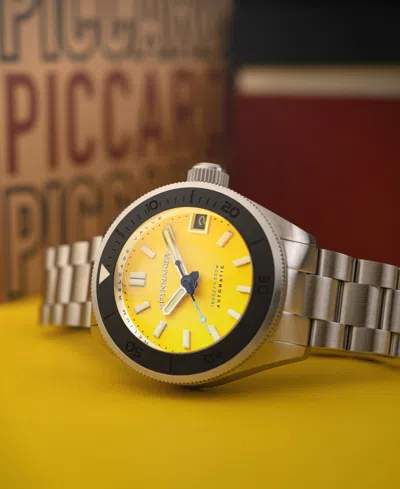 Spinnaker Men's Piccard Automatic Solid Stainless Steel Bracelet Watch, 45mm In Yellow