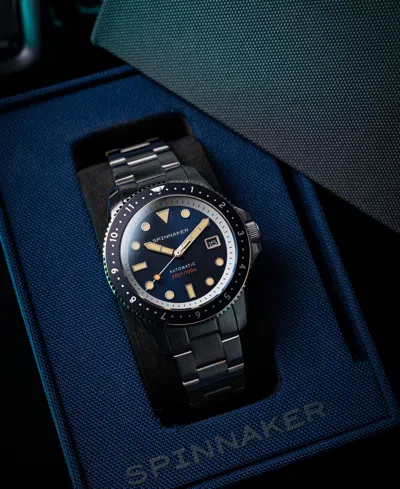 Spinnaker Men's Croft Pioneer Automatic Solid Stainless Steel Bracelet Watch, 42mm In Blue