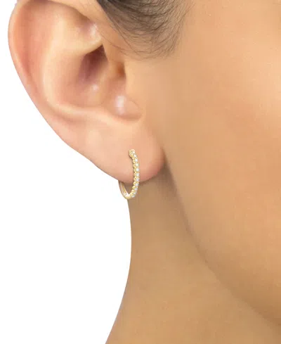 Macy's Diamond Small Hoop Earrings (1/3 Ct. T.w.) In 10k White Gold Or 10k Yellow Gold In Yellow Gold