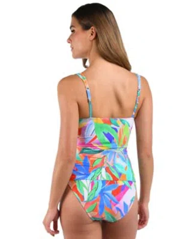 La Blanca Womens Tropi Flage Tankini Top Hipster Bottoms In Multi