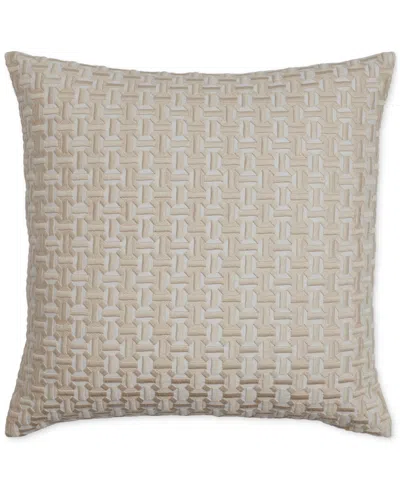 Hotel Collection Tiled Geo Decorative Pillow, 18" X 18", Exclusively At Macy's In Neutral