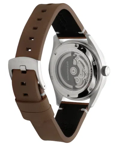Spinnaker Men's Fleuss Automatic Brown Leather Strap Watch, 43mm In Black