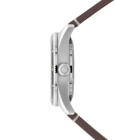 Spinnaker Men's Fleuss Automatic Brown Leather Strap Watch, 43mm In Black