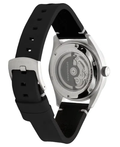 Spinnaker Men's Fleuss Automatic Black Leather Strap Watch, 43mm In Blue