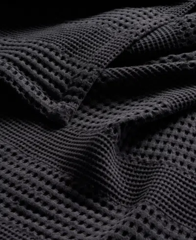 Oake Cotton Waffle Blanket, Full/queen, Exclusively At Macy's In Black Combo