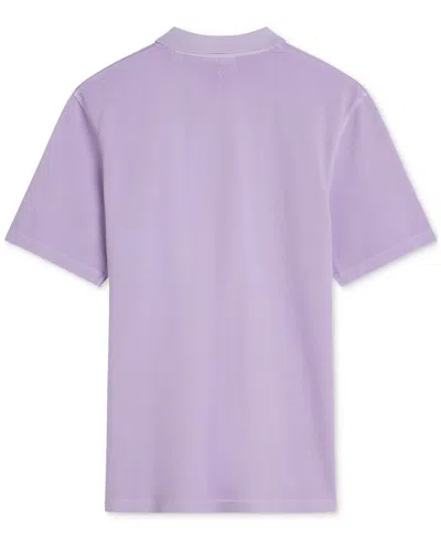 Scotch & Soda Men's Relaxed-fit Short Sleeve Garment-dyed Polo Shirt In Purple