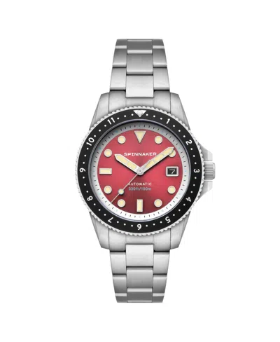 Spinnaker Men's Croft Pioneer Automatic Solid Stainless Steel Bracelet Watch, 42mm In Red