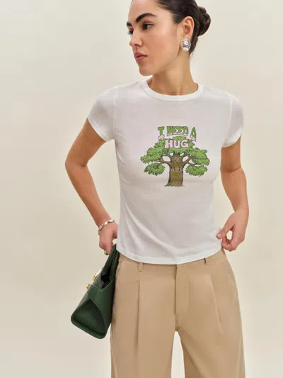 Reformation Max Slim Tee In White