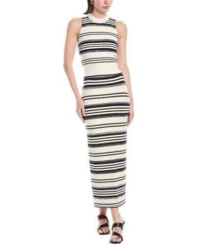 Simkhai Teagan Striped Ribbed-knit Midi Pencil Skirt In Blue