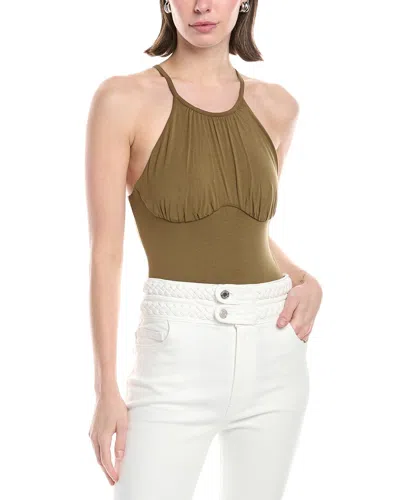 Simkhai Elara Clean Stretch Jersey Bodysuit In Green