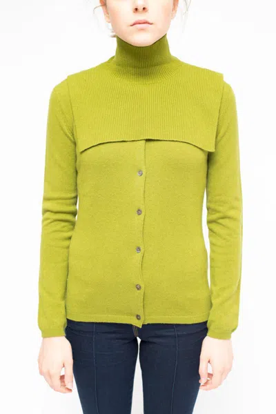 La Rose Jabot Cashmere Green In Multicolor