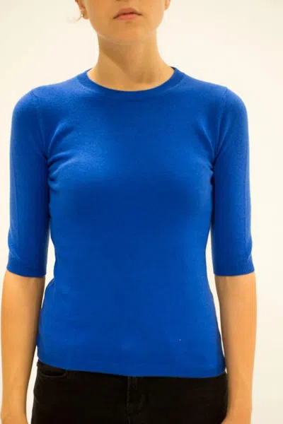 La Rose Maglia 3/4 Cashmere Bluette In Bluette