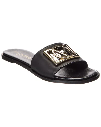 Valentino By Mario Valentino Amira Leather Sandal In Black