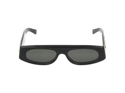 Gucci Square-frame Acetate Sunglasses In Black Black Grey