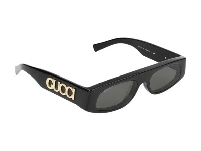 Gucci Square-frame Acetate Sunglasses In Black Black Grey