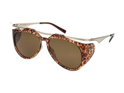 Saint Laurent Eyewear Sunglasses In Havana Gold Brown