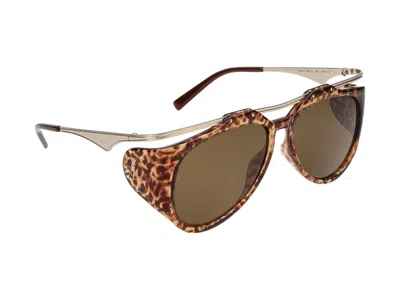 Saint Laurent Eyewear Sunglasses In Havana Gold Brown