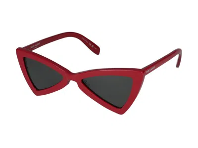 Saint Laurent Eyewear Jerry Cat In Red Red Grey