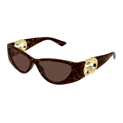 Gucci Eyewear Cat-eye Frame Sunglasses In Brown