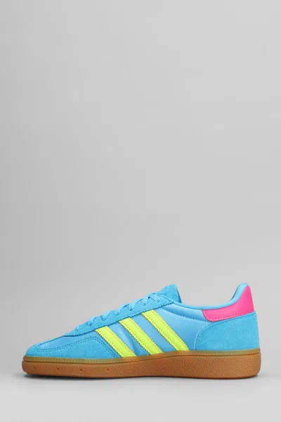 Adidas Originals Handball Spezial Sneakers In Cyan Suede And Fabric In Blue