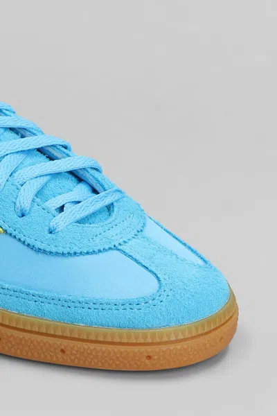 Adidas Originals Handball Spezial Sneakers In Cyan Suede And Fabric In Blue
