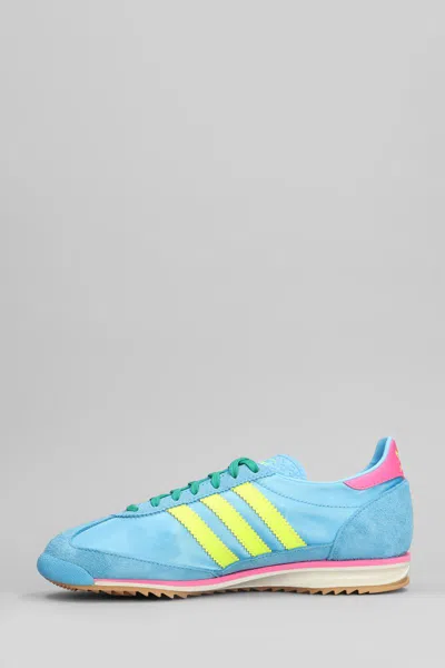 Adidas Originals Sl 72 Og Sneakers In Cyan Suede And Fabric In Blue