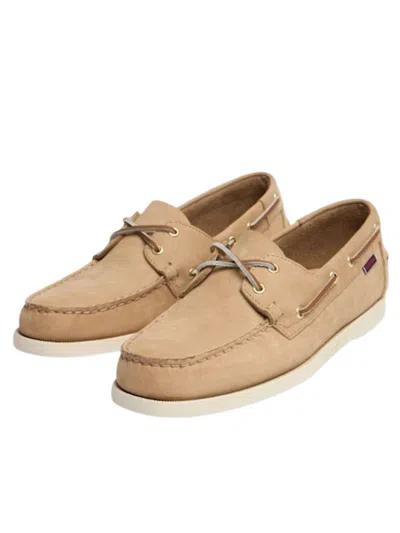 Sebago Dockside Portland Nubuck Loafers In Beige