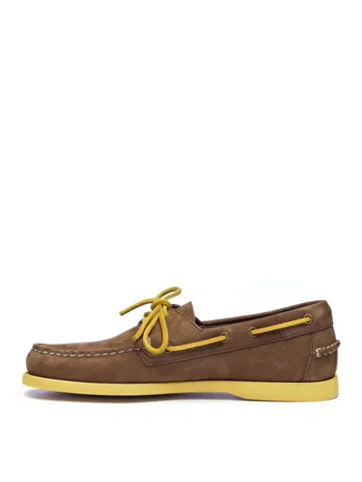 Sebago Docksides Portland Nubuk Boat Shoes In Brown