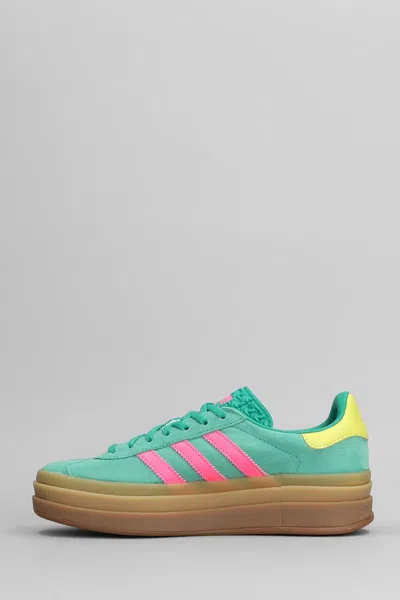 Adidas Originals Suede Upper Sneakers With Contrast Heel Tab In Green