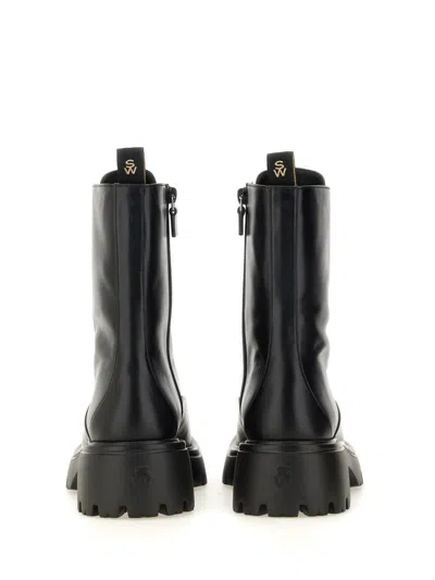 Stuart Weitzman Emerson Leather Ranger Booties In Black