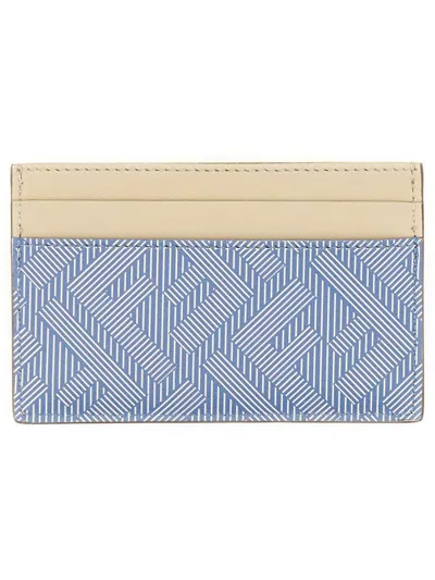 Fendi Azure Leather Wallet In Blue