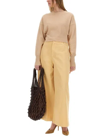 Alysi Long-sleeved Sweater In Beige