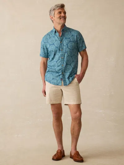 Faherty Short-sleeve Breeze Shirt In Stormy Sea Floral