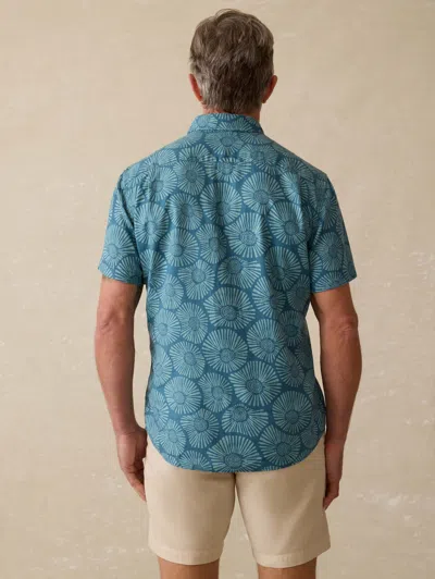 Faherty Short-sleeve Breeze Shirt In Stormy Sea Floral