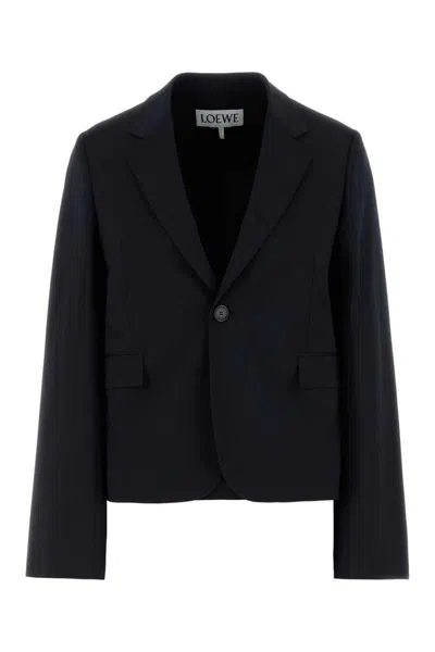 Loewe Navy Blue Wool Blazer In Blue