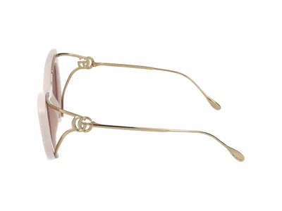 Gucci Double G Cat-eye Sunglasses In Ivory Gold Red