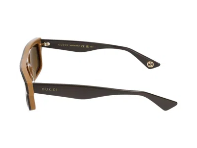 Shop Gucci Sunglasses In Brown Brown Gold