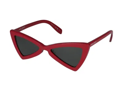 Saint Laurent Eyewear Jerry Cat In Red Red Grey