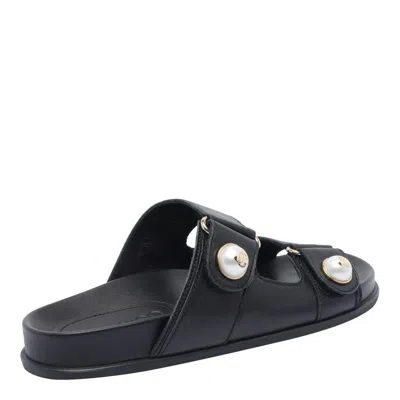 Jimmy Choo Fayence Pearl-embellished Sandals In Black