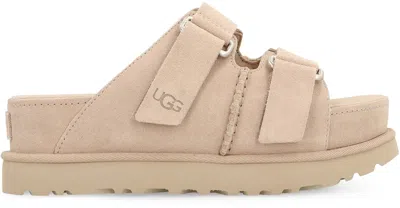 Ugg Women's Goldenstar Hi Slide Double Strap Platform Sandals In Sand