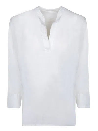120% LINO WHITE LINEN BLOUSE 