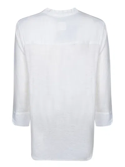 120% Lino White Linen Blouse In White