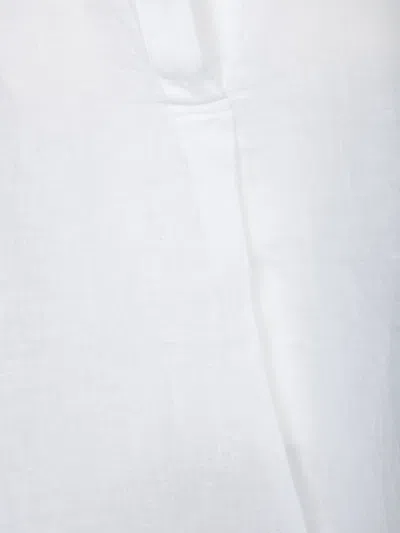 120% Lino White Linen Blouse In White